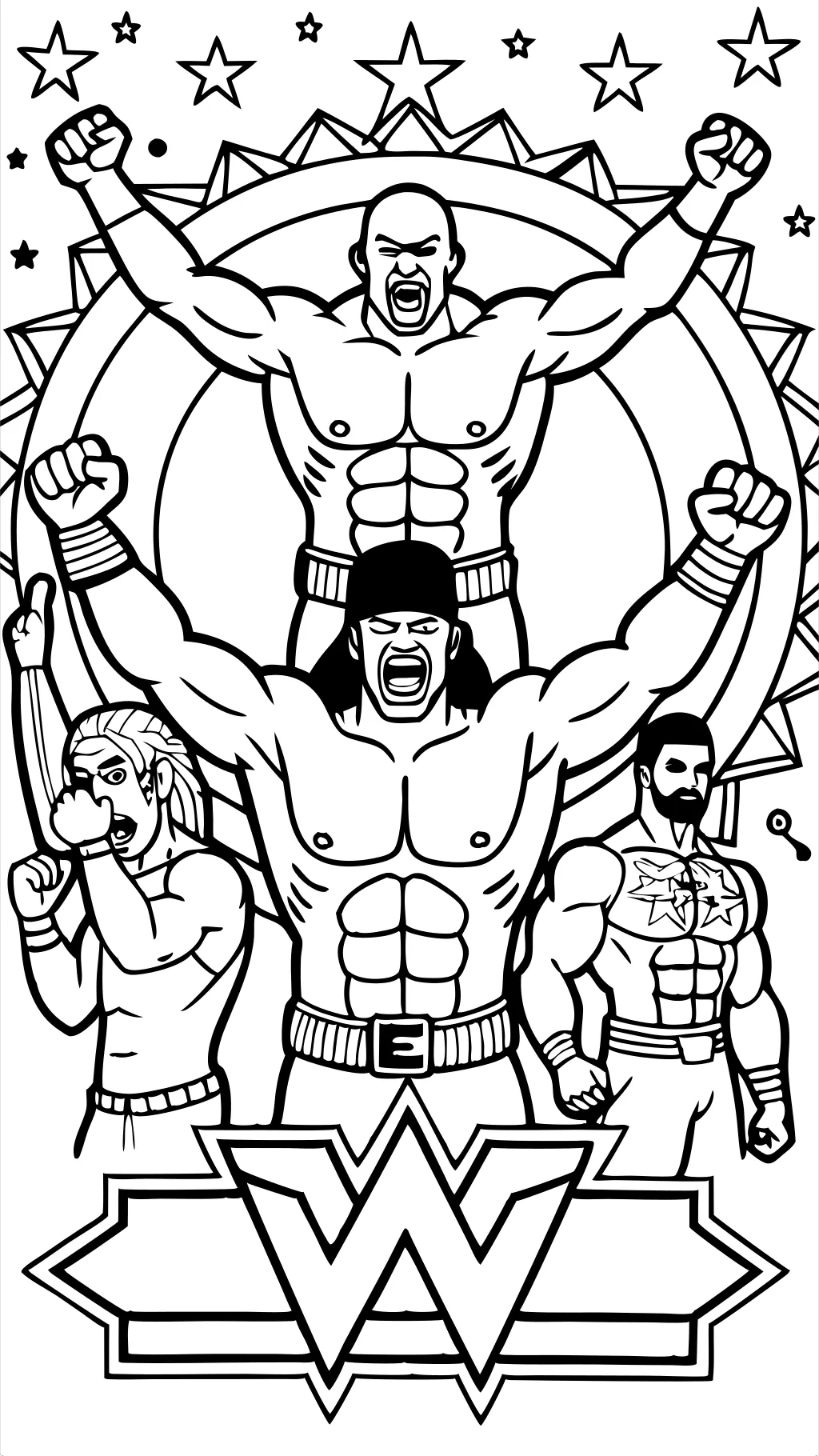 wwe wrestlers coloring pages